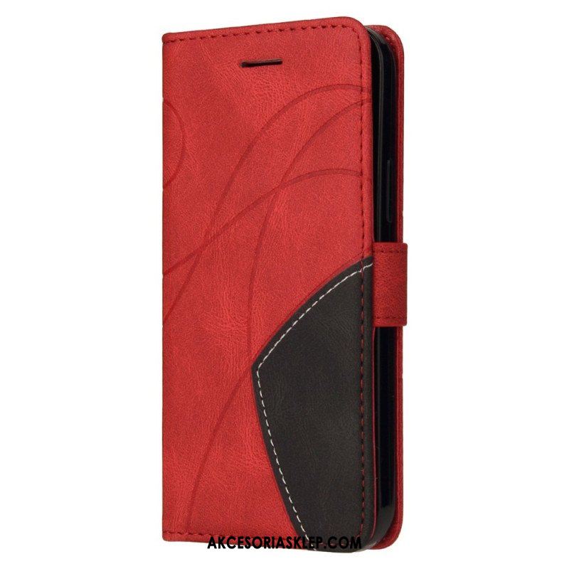 Etui Folio do Samsung Galaxy S23 Ultra 5G z Łańcuch Dwukolorowy Pasek