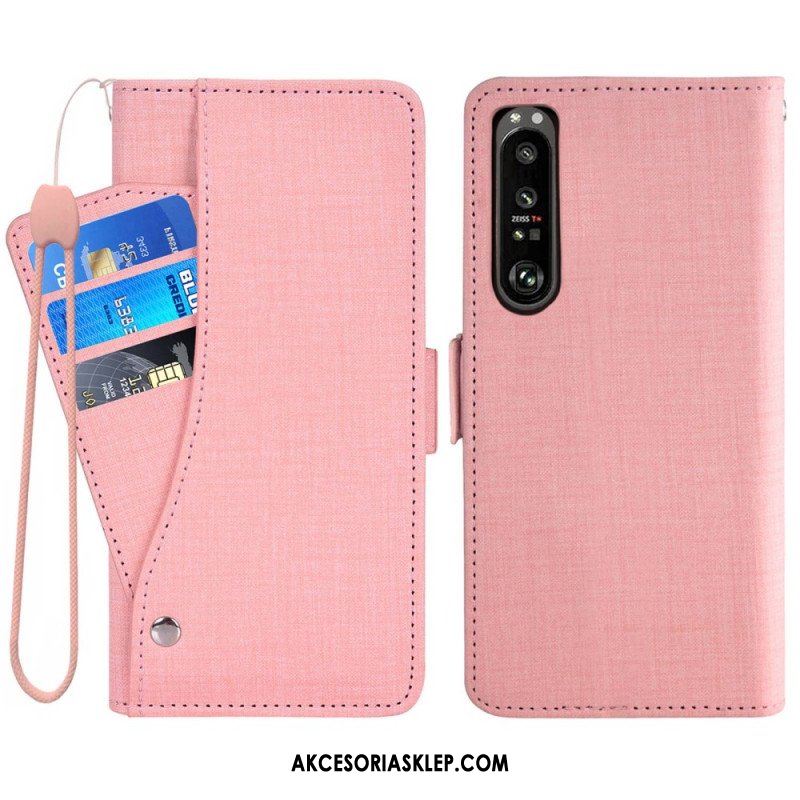 Etui Folio do Sony Xperia 1 IV Dżinsy Z Obrotowym Uchwytem Na Karty