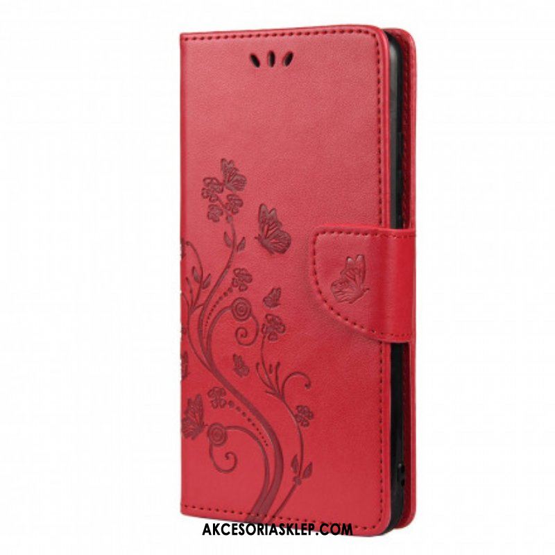 Etui Folio do Xiaomi Redmi Note 10 / 10S Azjatyckie Motyle I Kwiaty