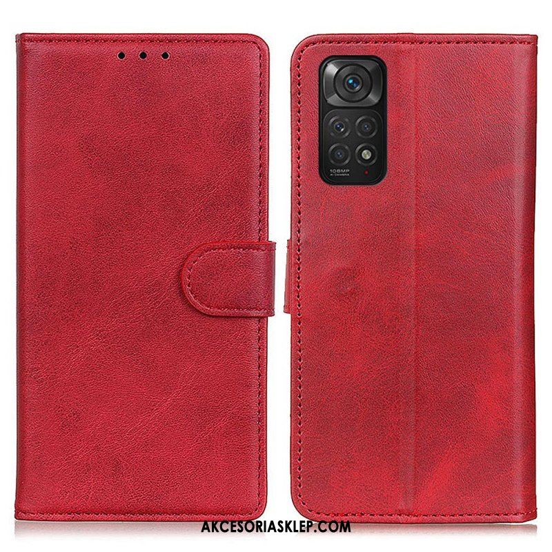 Etui Folio do Xiaomi Redmi Note 11 / 11S Retro Matowy Efekt Skóry