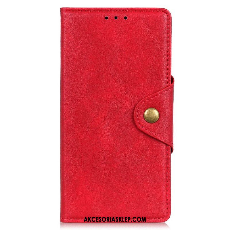 Etui Folio do Xiaomi Redmi Note 11 Pro Plus 5G Guzik Ze Sztucznej Skóry