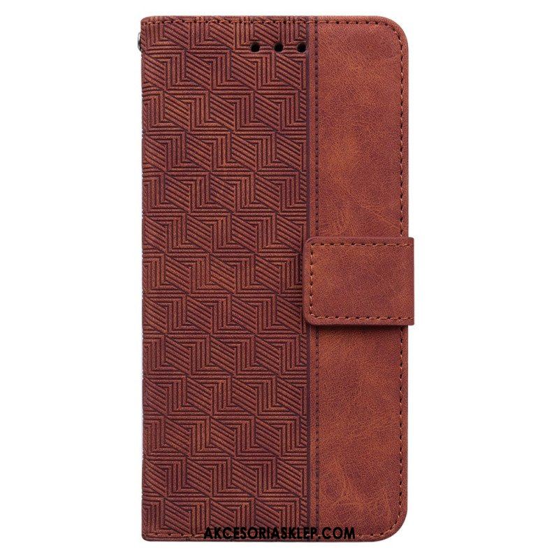 Etui Folio do Xiaomi Redmi Note 12 4G z Łańcuch Pasiasty Wzór