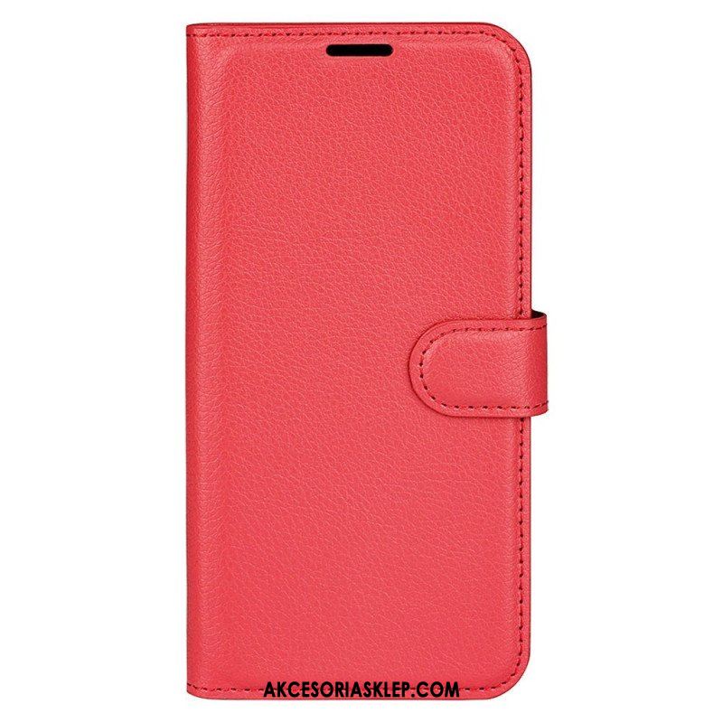 Etui Folio do Xiaomi Redmi Note 12 5G Klasyczny Efekt Skóry Liczi