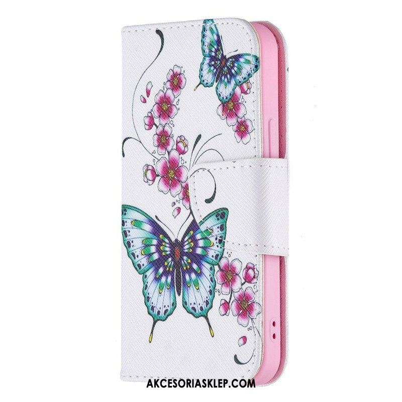 Etui Folio do iPhone 13 Mini Cudowne Motyle