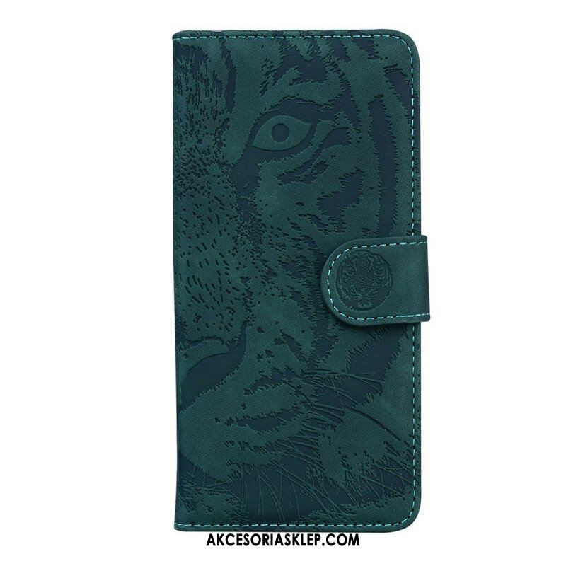 Etui Folio do iPhone 13 Mini Nadruk Twarzy Tygrysa