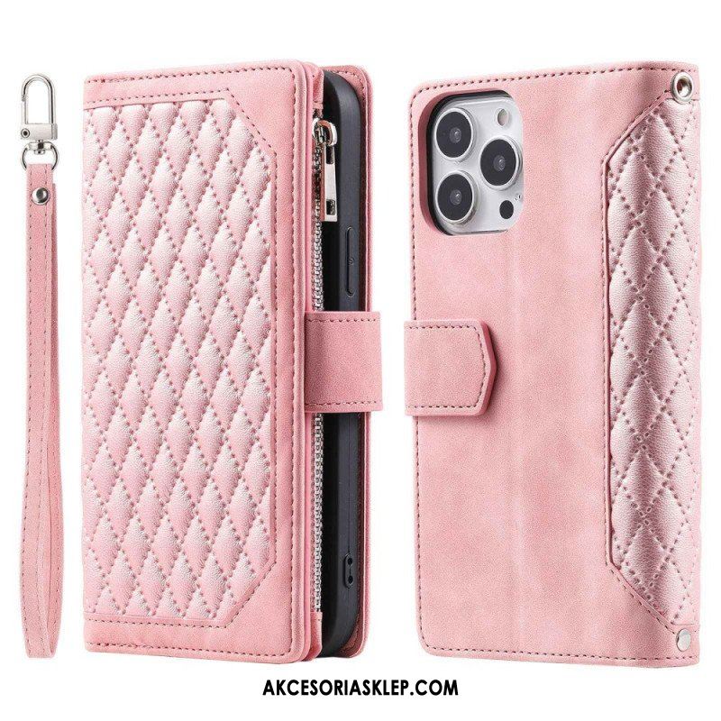 Etui Folio do iPhone 14 Plus Pikowany Styl