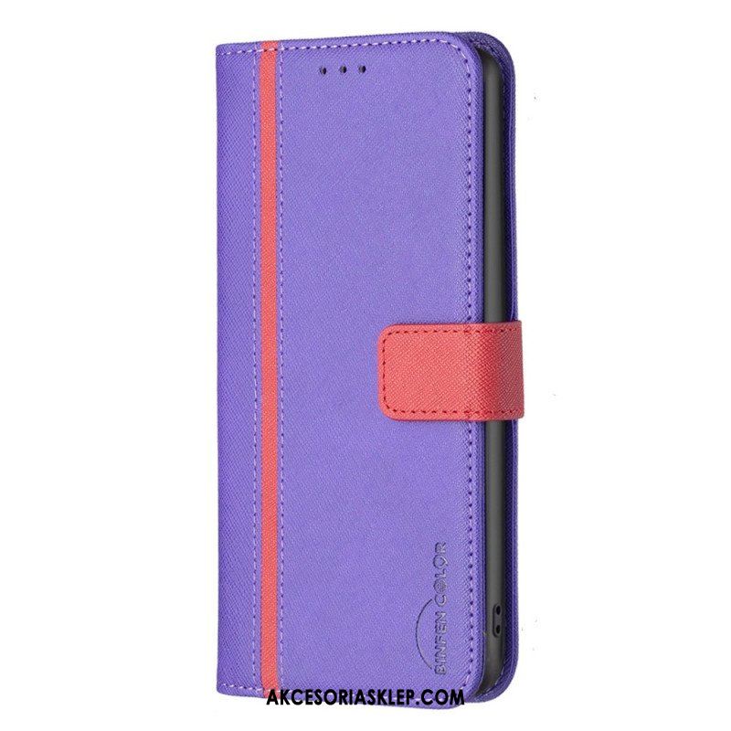 Etui Folio do iPhone 14 Pro Max Dwukolorowy Kolor Binfen