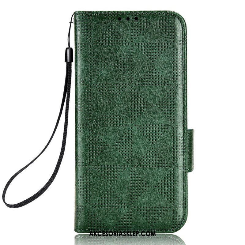 Etui Folio do iPhone 14 Trójkąty Ze Smyczą