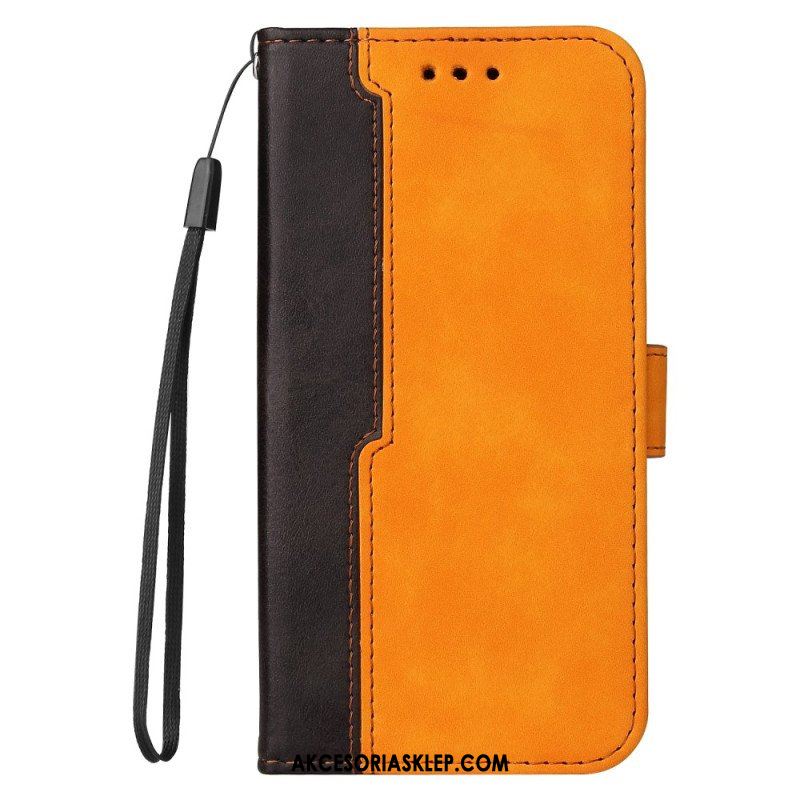 Etui Folio do iPhone 15 Plus Dwukolorowy. Stylowy