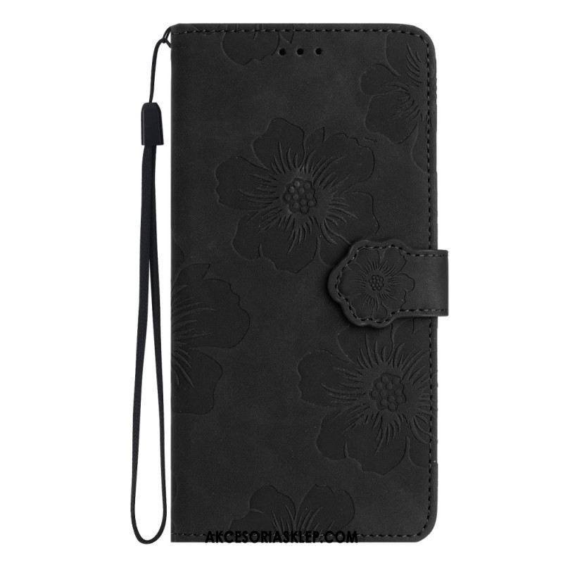 Etui Folio iPhone 16 Kwiatowy Wzór Z Paskiem