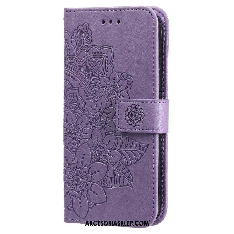 Etui Folio iPhone 16 Nadruk Mandali Z Paskiem