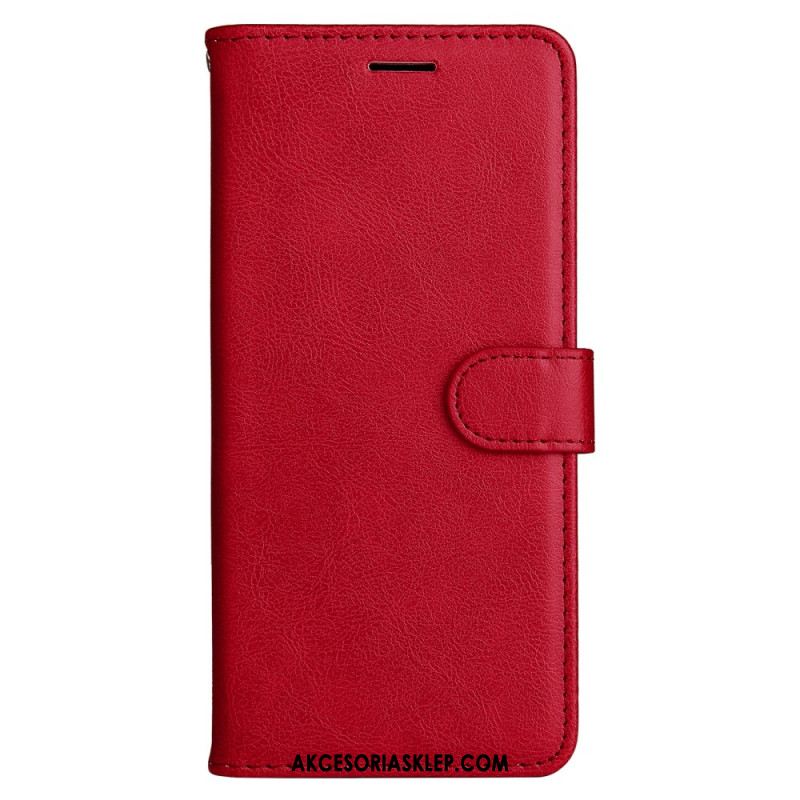 Etui Folio iPhone 16 Plus Imitacja Skóry Z Paskiem