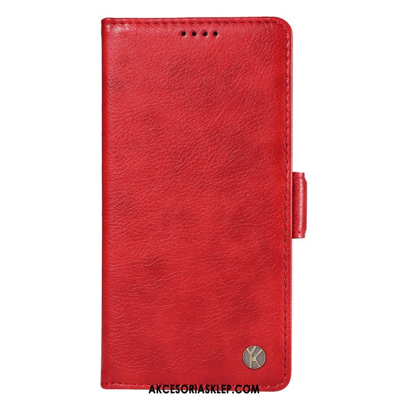 Etui Folio iPhone 16 Plus Tekstura Liczi Yikatu