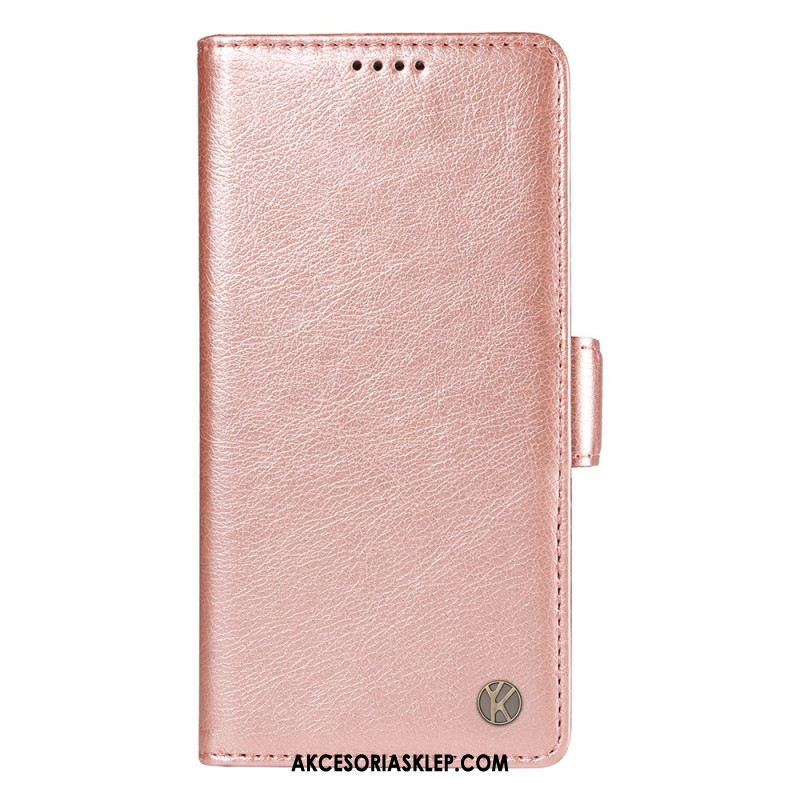 Etui Folio iPhone 16 Plus Tekstura Liczi Yikatu