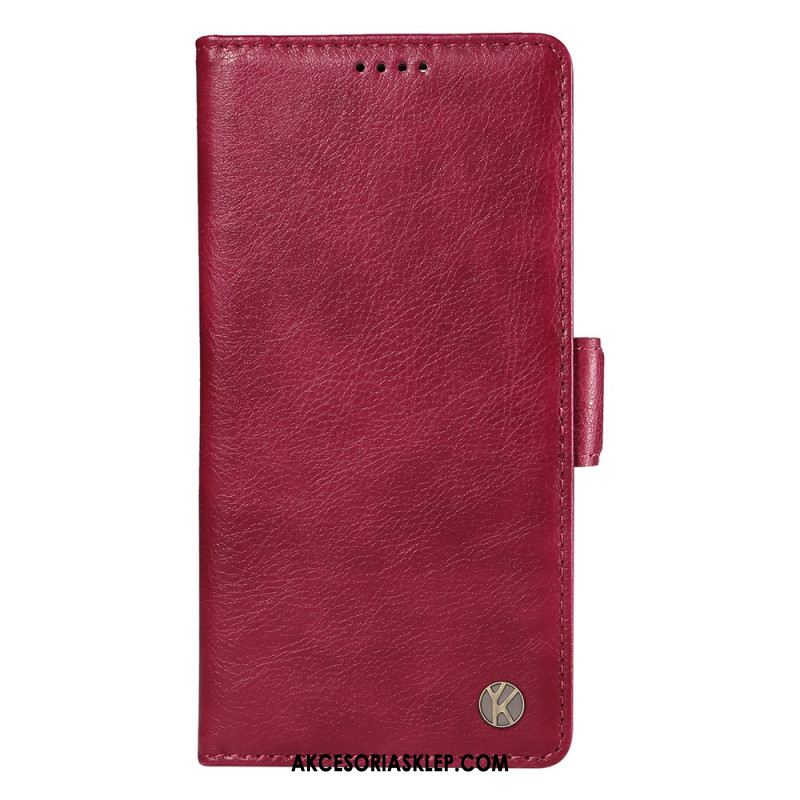 Etui Folio iPhone 16 Plus Tekstura Liczi Yikatu