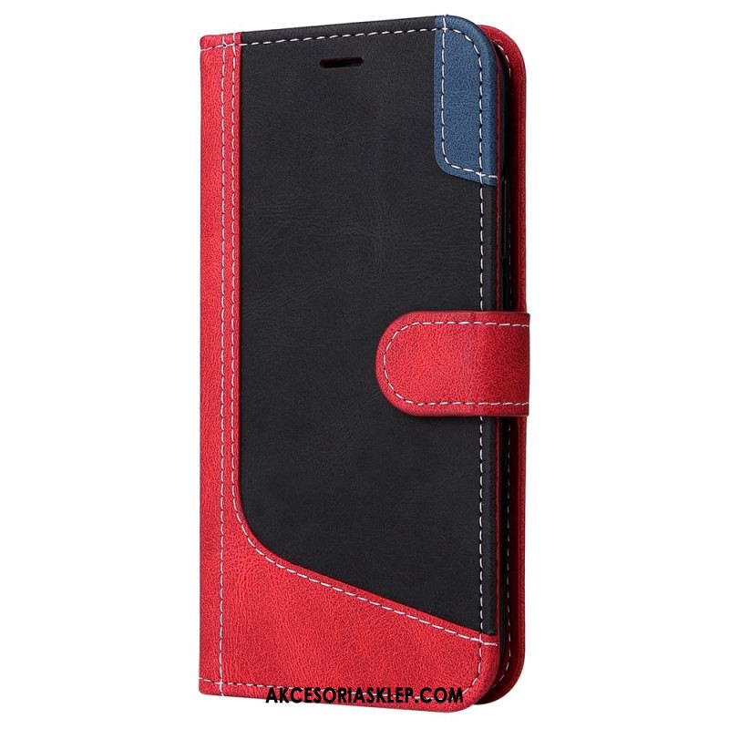 Etui Folio iPhone 16 Plus Trójkolorowy Z Paskiem