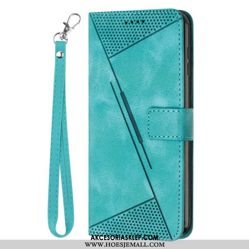 Etui Folio iPhone 16 Pro Max Geometryczny Wzór Paska Etui Ochronne