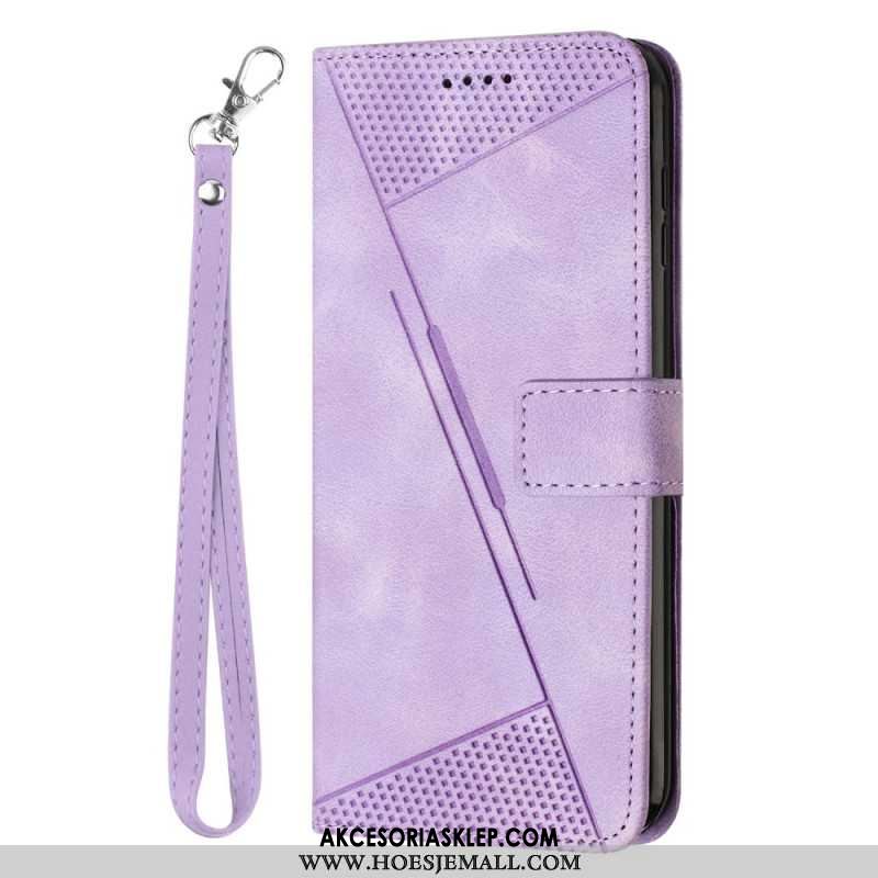 Etui Folio iPhone 16 Pro Max Geometryczny Wzór Paska Etui Ochronne