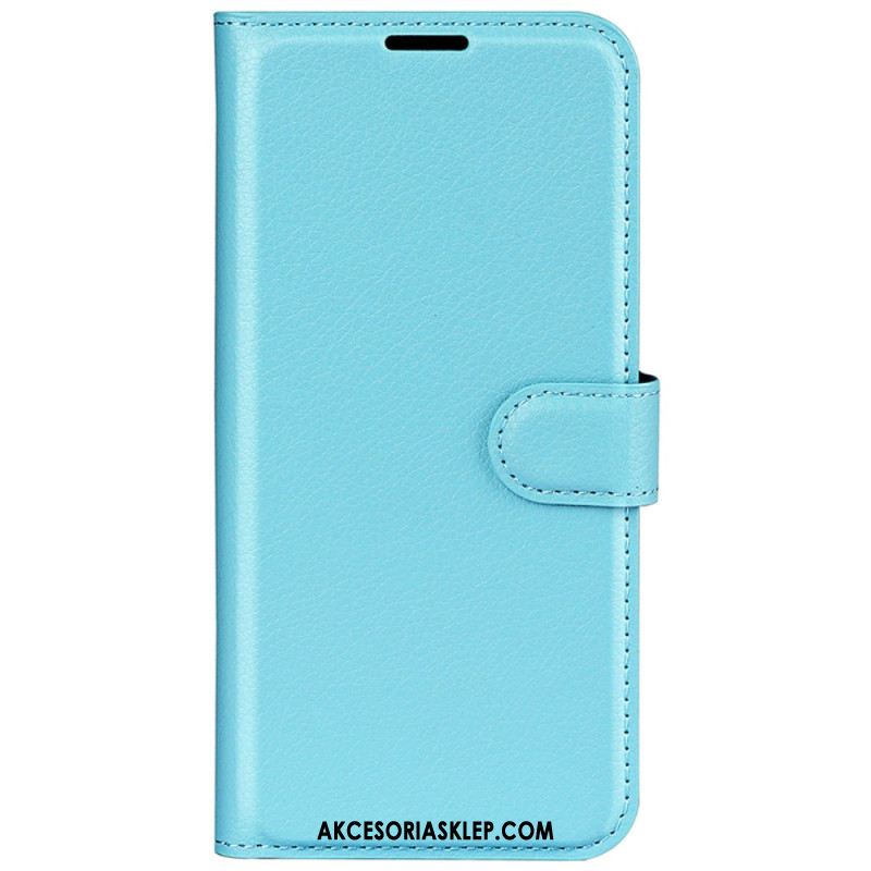 Etui Folio iPhone 16 Pro Max Klasyczna Sztuczna Skóra Litchi Etui Ochronne