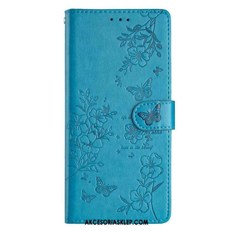 Etui Folio iPhone 16 Pro Max Kwiaty I Motyle Etui Ochronne