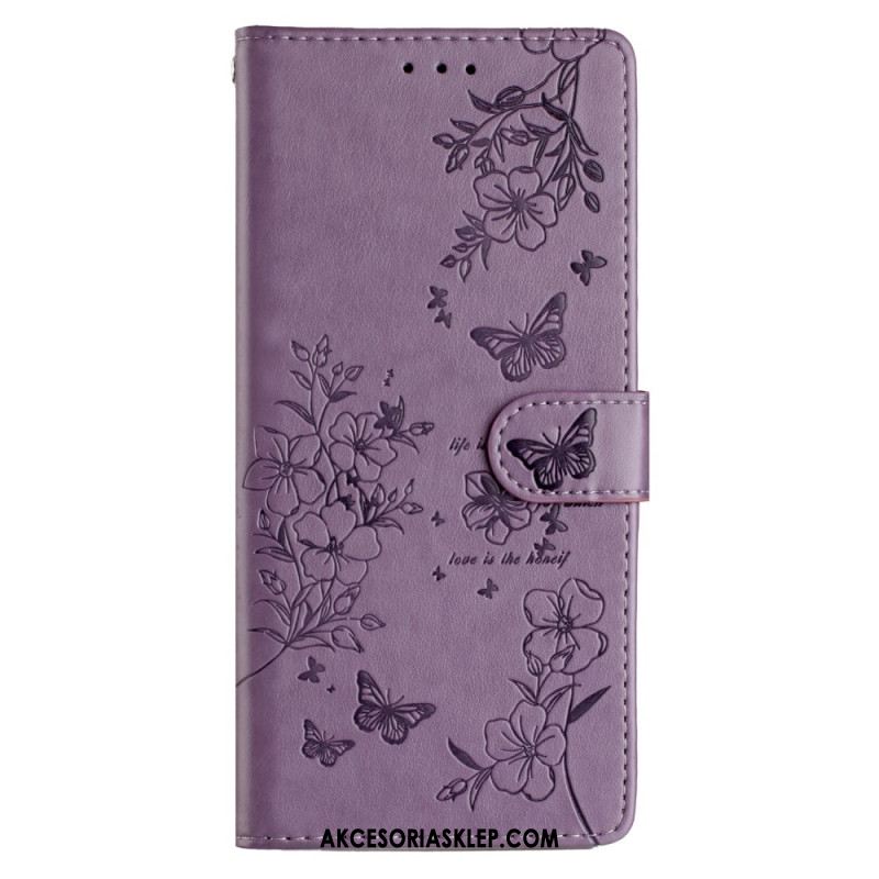 Etui Folio iPhone 16 Pro Max Kwiaty I Motyle Etui Ochronne