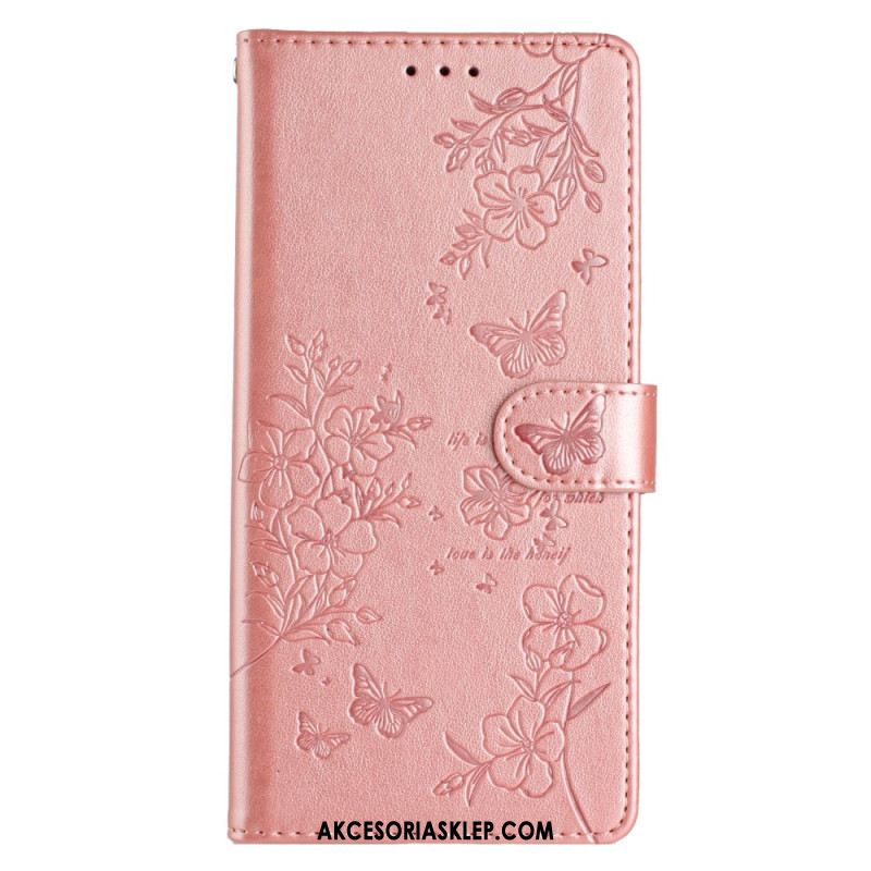 Etui Folio iPhone 16 Pro Max Kwiaty I Motyle Etui Ochronne