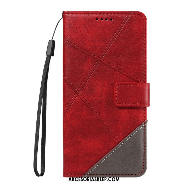 Etui Folio iPhone 16 Pro Wzory Geometryczne Z Paskiem