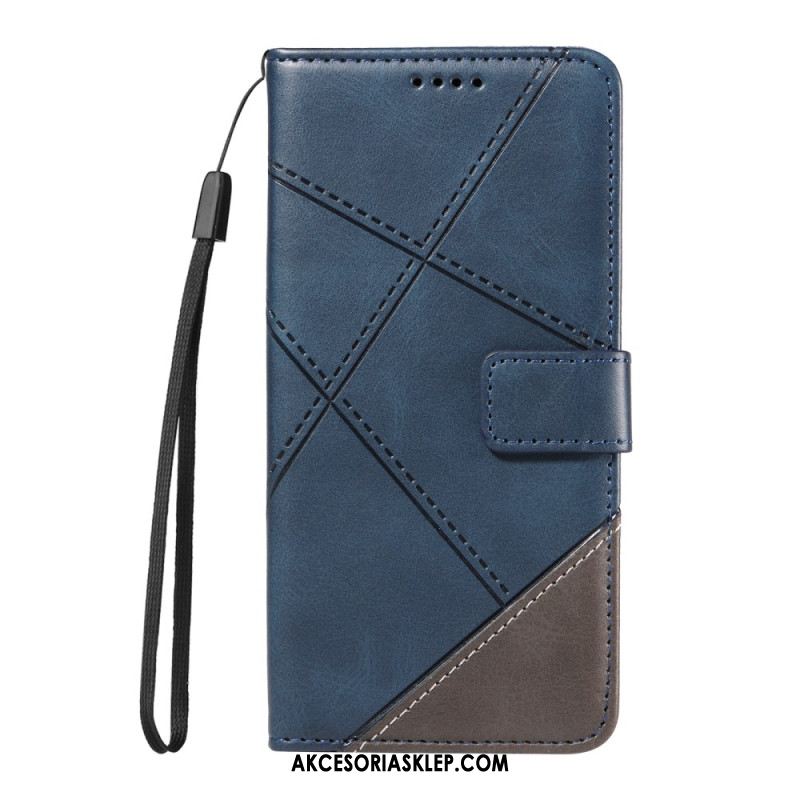 Etui Folio iPhone 16 Pro Wzory Geometryczne Z Paskiem