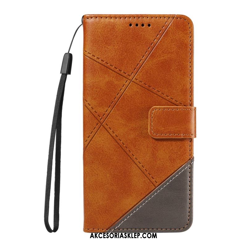 Etui Folio iPhone 16 Pro Wzory Geometryczne Z Paskiem