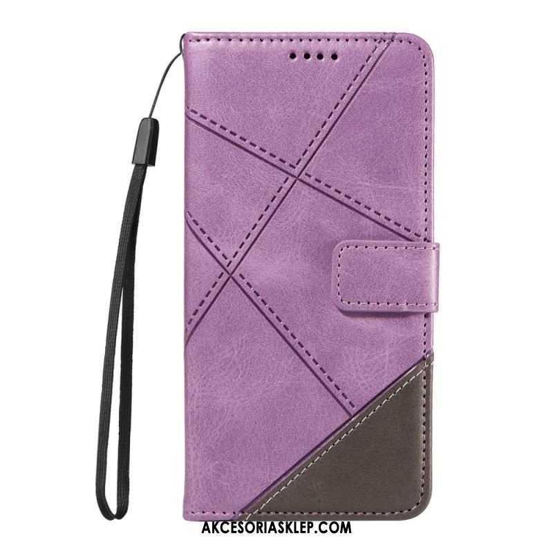 Etui Folio iPhone 16 Pro Wzory Geometryczne Z Paskiem