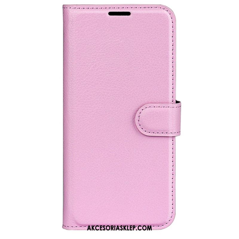 Etui Folio iPhone 16 Sztuczna Skóra Litchi Etui Ochronne