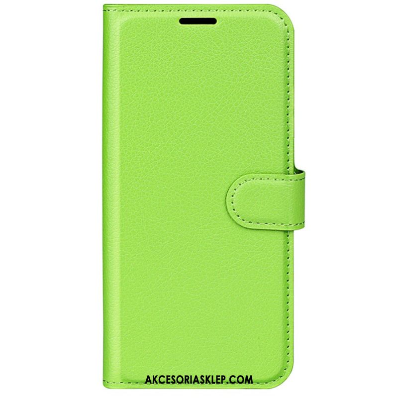 Etui Folio iPhone 16 Sztuczna Skóra Litchi Etui Ochronne