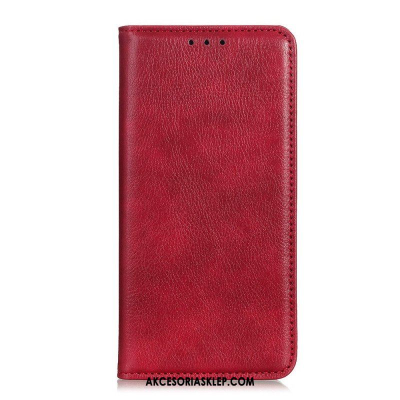 Etui Na Telefon do Sony Xperia 1 IV Etui Folio Skóra Dwoinowa Liczi