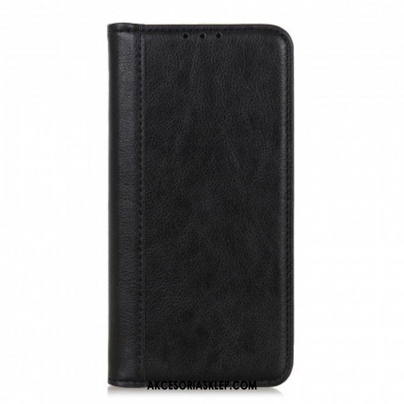 Etui Na Telefon do Xiaomi Redmi Note 10 5G Etui Folio Wersja Ze Skóry Split Litchi