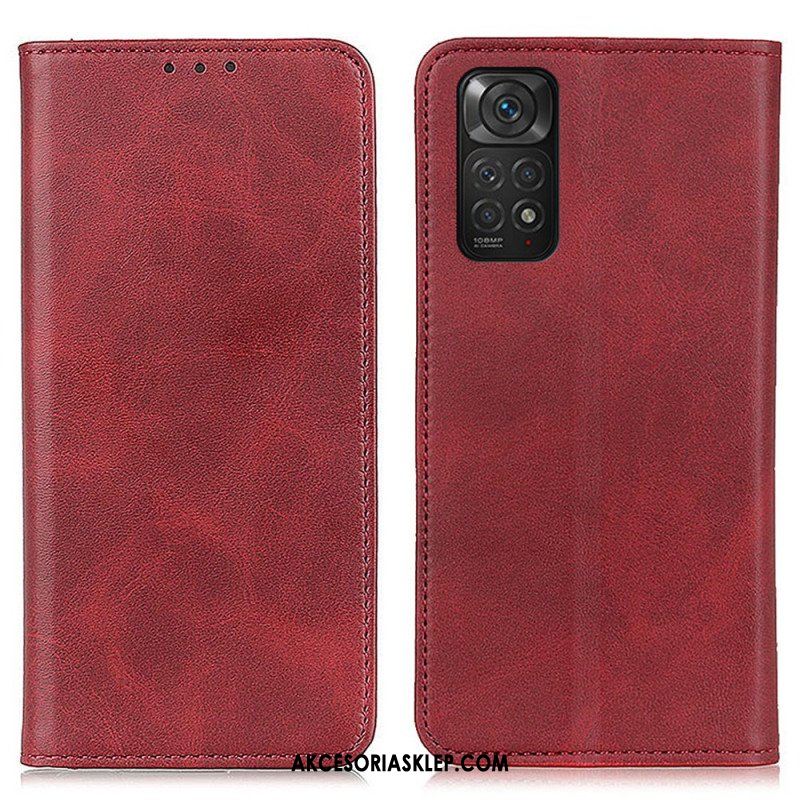 Etui Na Telefon do Xiaomi Redmi Note 11 / 11S Etui Folio Elegancka Dwoina Skórzana