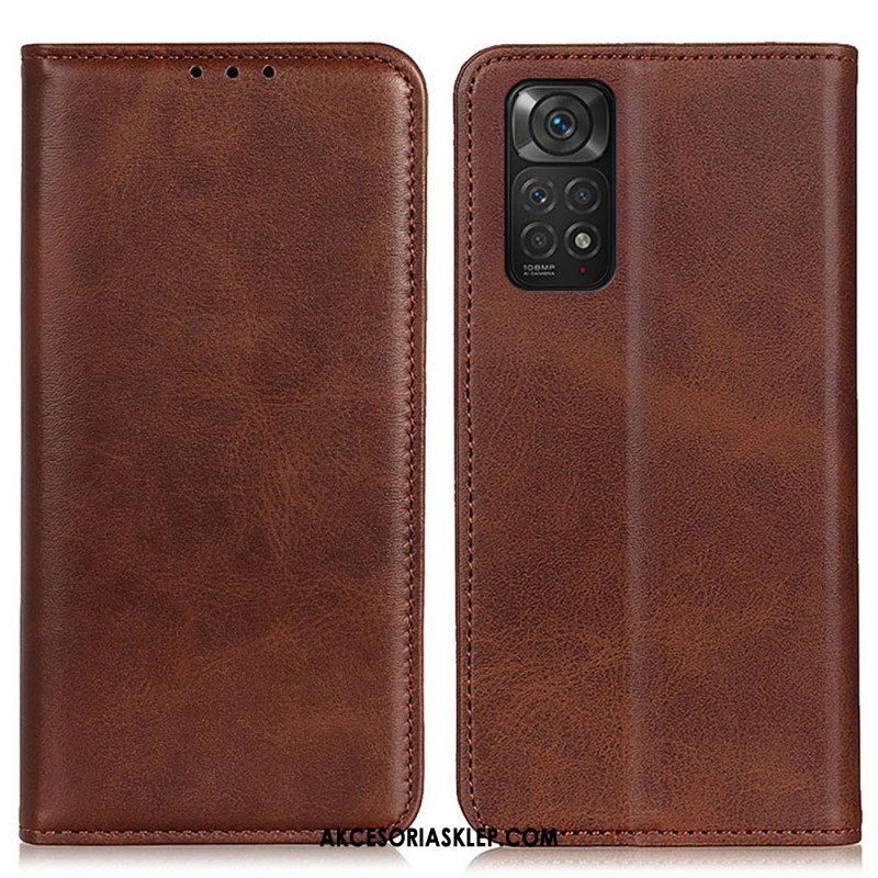 Etui Na Telefon do Xiaomi Redmi Note 11 / 11S Etui Folio Elegancka Dwoina Skórzana