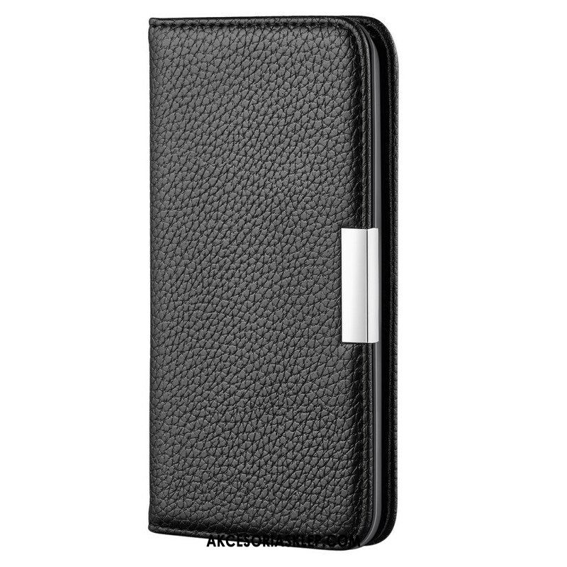 Etui Na Telefon do iPhone 13 Mini Etui Folio Liczi Ze Sztucznej Skóry Ultra Szykowny