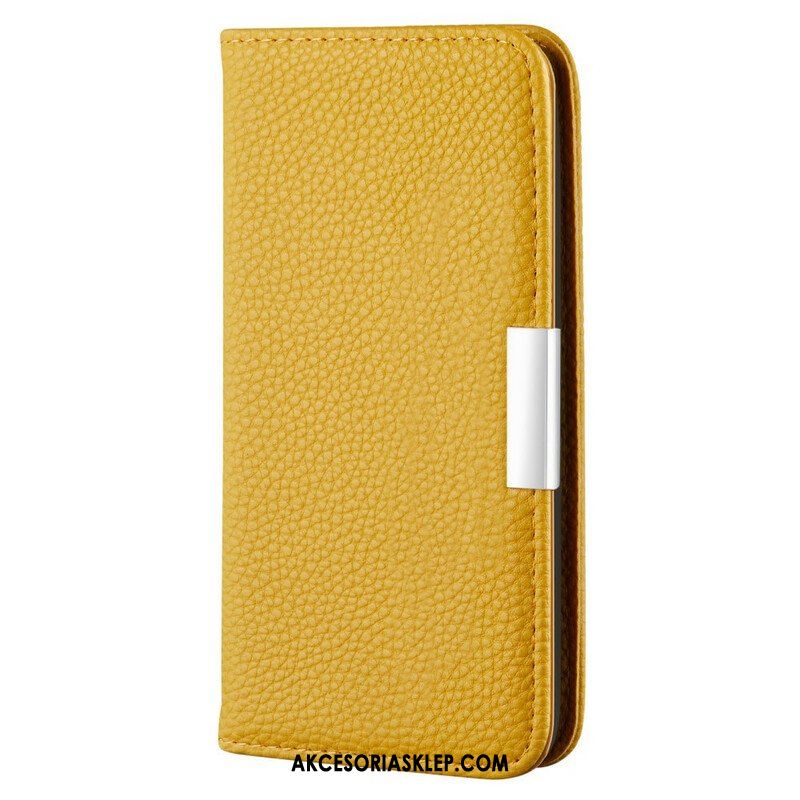 Etui Na Telefon do iPhone 13 Mini Etui Folio Liczi Ze Sztucznej Skóry Ultra Szykowny