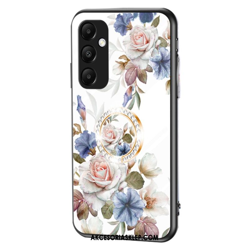 Etui Samsung Galaxy A55 5g Szkło Hartowane Z Uchwytem W Kwiatowy Wzór