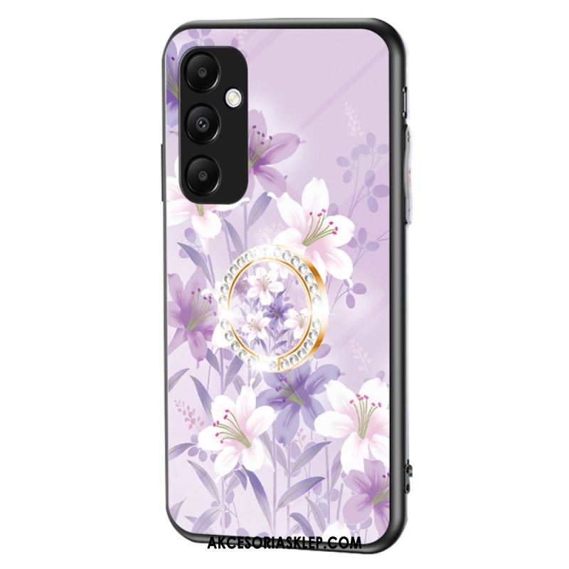 Etui Samsung Galaxy A55 5g Szkło Hartowane Z Uchwytem W Kwiatowy Wzór