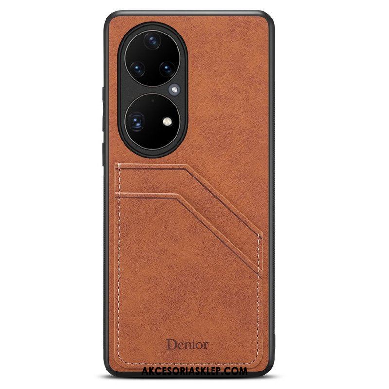 Etui do Huawei P50 Pro Etui Na Karty Z Podwójnymi Przegródkami Denior