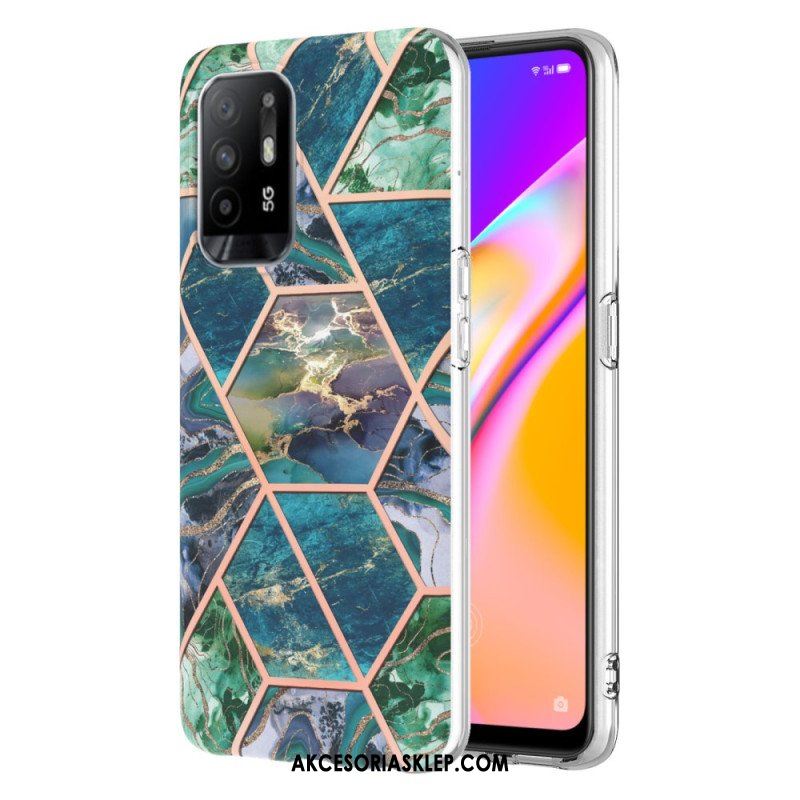 Etui do Oppo A94 5G Błyszczący Geometryczny Marmur