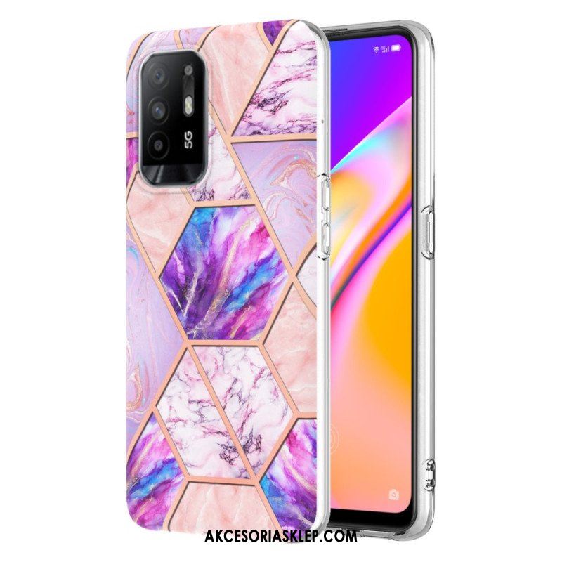 Etui do Oppo A94 5G Błyszczący Geometryczny Marmur