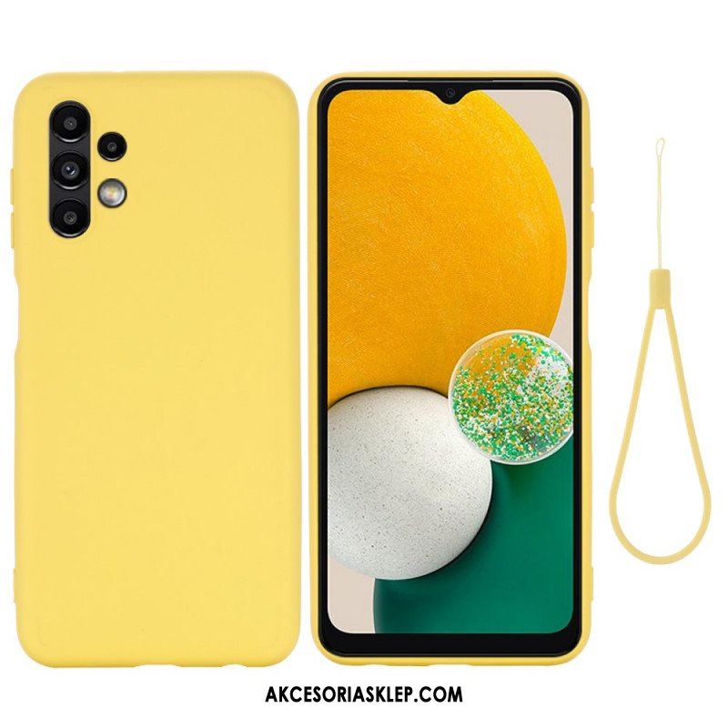 Etui do Samsung Galaxy A13 Płynny Silikon Ze Smyczą