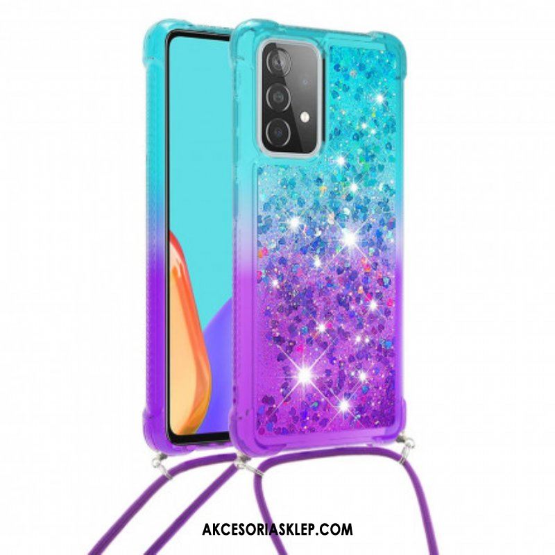 Etui do Samsung Galaxy A52 4G / A52 5G / A52s 5G Silikonowe Cekiny I Sznurek