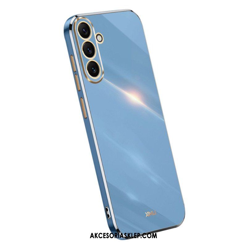 Etui do Samsung Galaxy A54 5G Silikonowe Złote Krawędzie