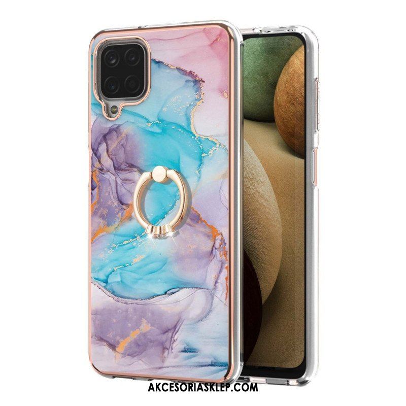 Etui do Samsung Galaxy M12 / A12 Marmur Ze Wspornikiem Pierścienia