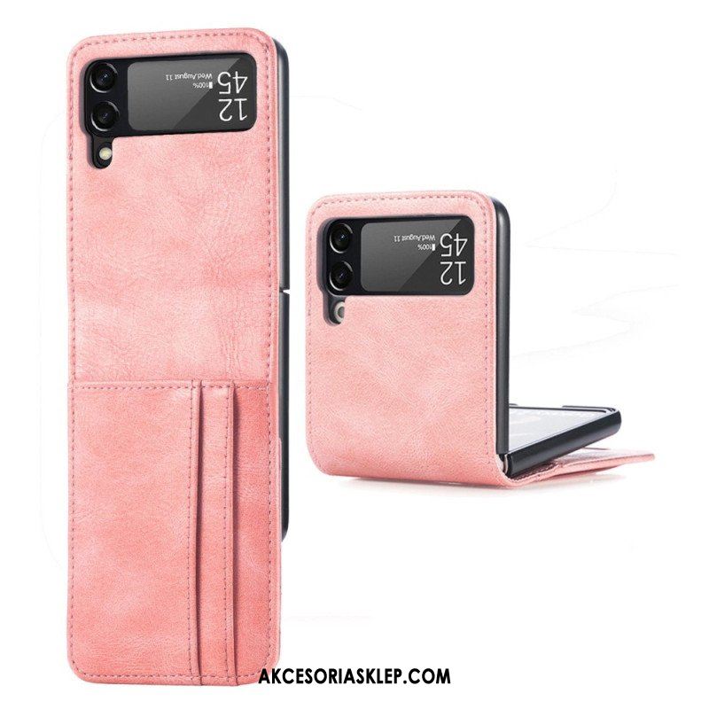 Etui do Samsung Galaxy Z Flip 4 Etui Folio Stylowe Skórzane Etui Na Karty