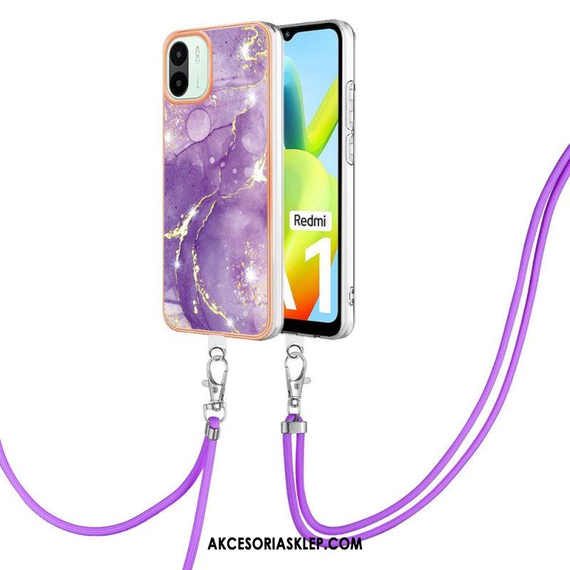 Etui do Xiaomi Redmi A1 ze Sznurkiem Sznurek W Stylu Marmuru