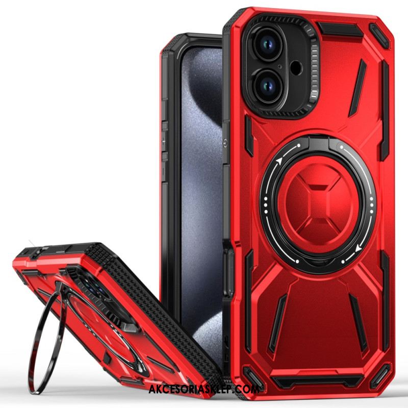 Etui iPhone 16 Plus Wspornik Magnetyczny Z Efektem Metalu